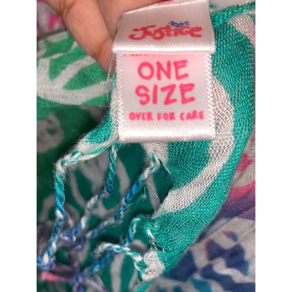 Justice just for girls Rainbow Multicolor Peace Scarf - Picture 3 of 3